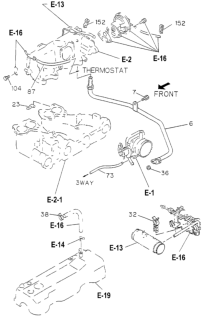 1994 Honda Passport Clip, Rubber Hose Throttle Diagram for 8-94471-080-0