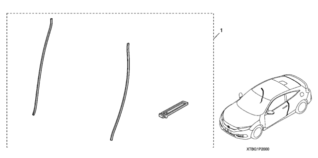 2020 Honda Civic Door Edge Guard Diagram