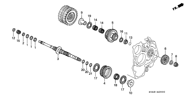 1995 Honda Accord Needle, Thrust (46X72X2.5) Diagram for 91021-P0Y-006