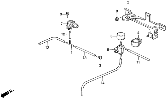 1992 Honda Prelude Valve Assembly, Purge Cut Solenoid Diagram for 36162-P12-A01