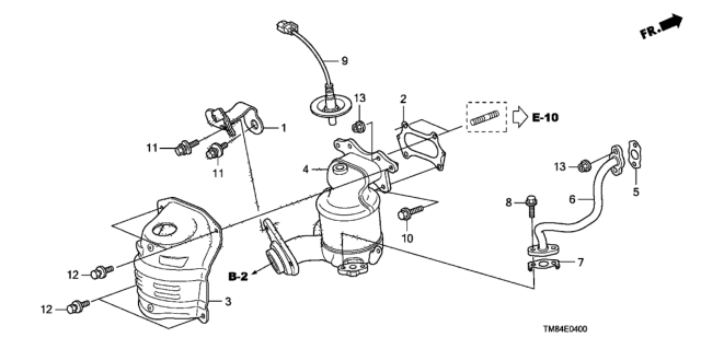 2010 Honda Insight Sensor, Air Fuel Ratio Diagram for 36531-RBJ-003