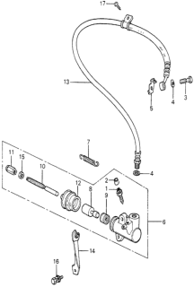 1981 Honda Accord 3 Door LX KA 5MT MT Clutch Slave Cylinder Diagram