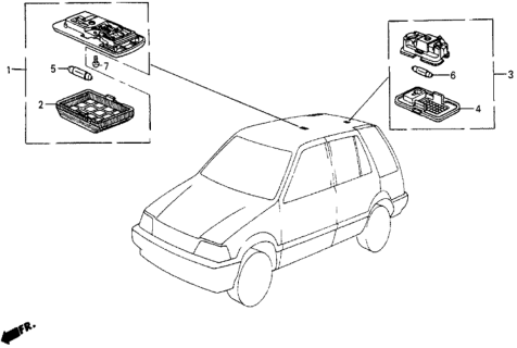 1985 Honda Civic 5 Door DX KA 5MT Interior Light Diagram
