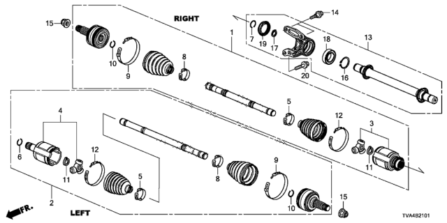 2018 Honda Accord Circlip, Inner (58MM) Diagram for 90681-TX4-A00