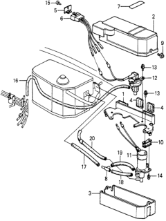 1981 Honda Prelude 2 Door ** KL 5MT 5MT Control Box - Tube Diagram 2