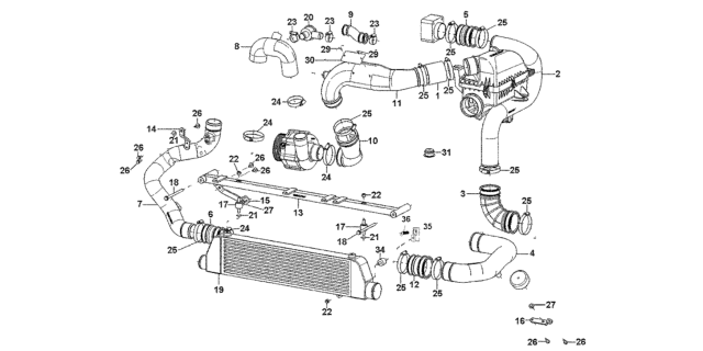 2013 Honda CR-Z 3 Door EX KA 6MT HPD- Intercooler - Ducting Diagram