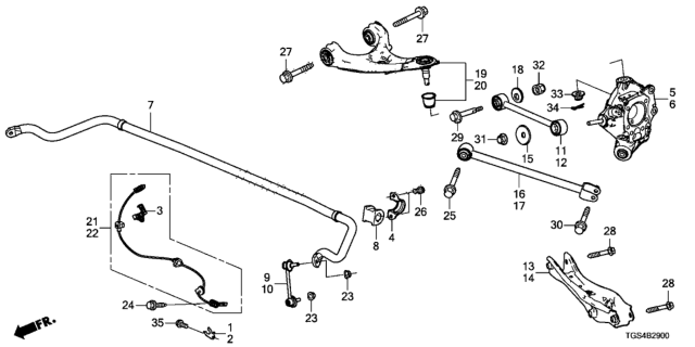 2021 Honda Passport Rear Lower Arm Diagram