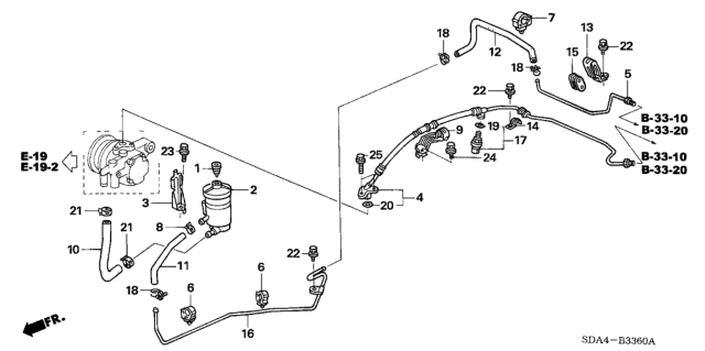 2006 Honda Accord Hose, Oil Tank Diagram for 53733-SDC-A01