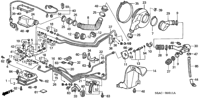 2005 Honda Civic 4 Door GX (ABS) KA CVT Fuel Tank Components Diagram