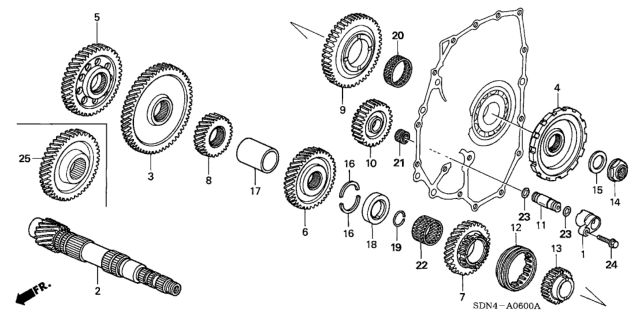 2005 Honda Accord 2 Door EX KA 5AT AT Countershaft (L4) Diagram