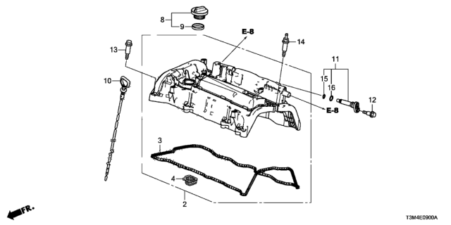 2017 Honda Accord Cylinder Head Cover (L4) Diagram