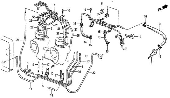 1987 Honda Prelude Pipe, Fuel Diagram for 16150-PC7-660