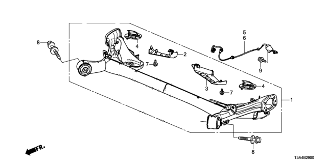 2017 Honda Fit Sensor Assembly, Rear Diagram for 57475-T5R-033