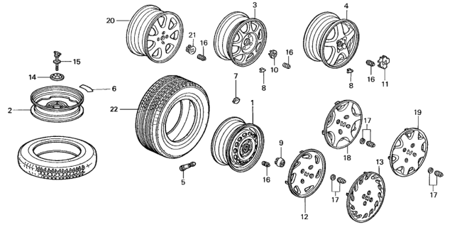 2000 Honda Civic Wheel Disk Diagram