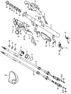 1982 Honda Civic 4 Door ** (1500) KA HMT Steering Column Diagram