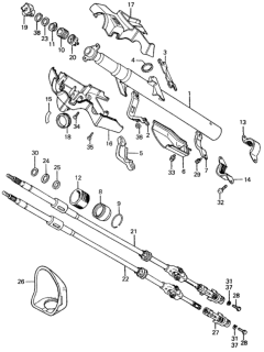 1981 Honda Civic Cover, Steering Column (Upper) (Black) Diagram for 53233-SA0-662ZA