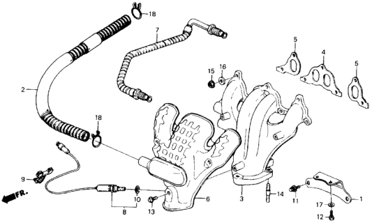 1989 Honda Accord Sensor, Oxygen (Ngk) Diagram for 36531-PH2-014