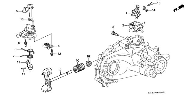 1995 Honda Accord MT Shift Arm - Shift Lever Diagram