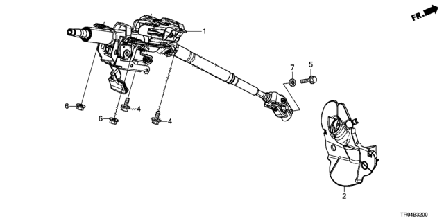 2012 Honda Civic Column Assembly, Steering (Driver Side) Diagram for 53200-TR0-A02