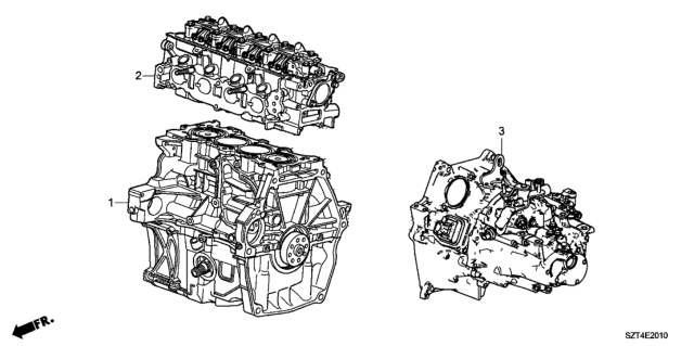 2011 Honda CR-Z Engine Assy. - Transmission Assy. Diagram