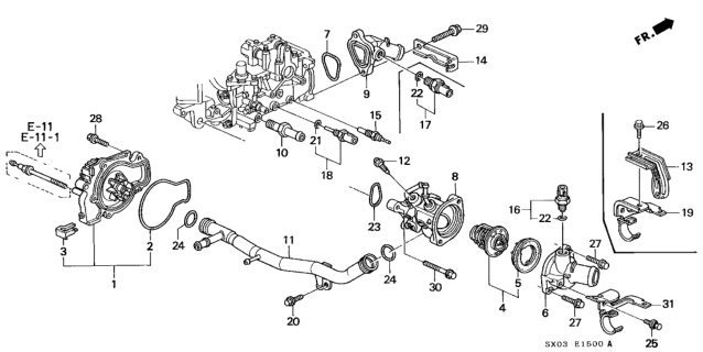 1998 Honda Odyssey Water Pump - Sensor Diagram