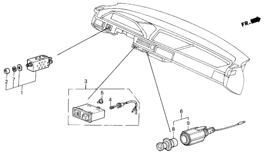 1987 Honda Civic Socket Assy., Cigarette Lighter Diagram for 39620-SB3-305