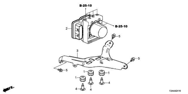 2017 Honda Accord Modulator Assembly, Vsa (Rewritable) Diagram for 57110-T2F-X03