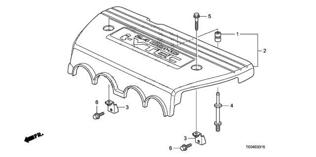 2009 Honda Accord Cover Assembly, Engine Diagram for 17121-R41-L50