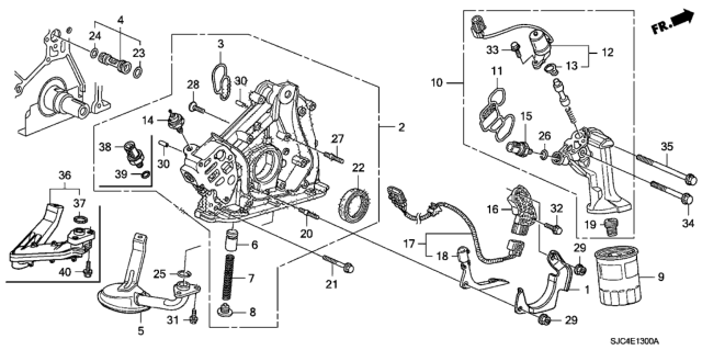 2013 Honda Ridgeline Joint Assy., Oil Pipe Diagram for 15150-R72-A00