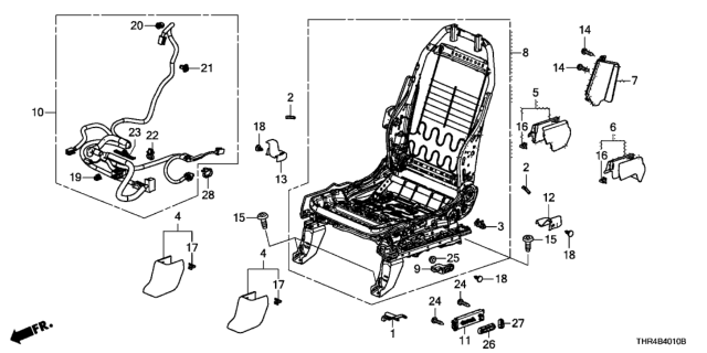 2019 Honda Odyssey 5 Door LX KA 9AT Front Seat Components (Driver Side) Diagram