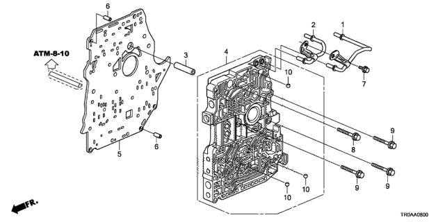 2013 Honda Civic 4 Door EX-L KA 5AT AT Main Valve Body Diagram