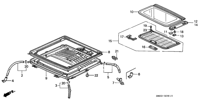 1992 Honda Accord Tube, RR. Drain Vinyl (Sunroof) Diagram for 70060-SM5-A00