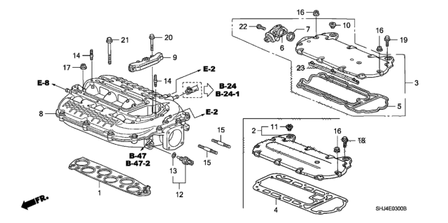 2007 Honda Odyssey Manifold, Intake Diagram for 17160-RKB-010