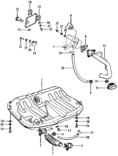 1975 Honda Civic 3 Door ** (1200) ** HMT Fuel Tank Diagram