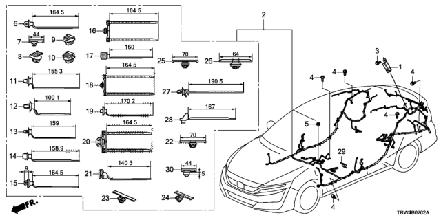 2021 Honda Clarity Plug-In Hybrid WIRE HARNESS, FLOOR Diagram for 32107-TRW-A11