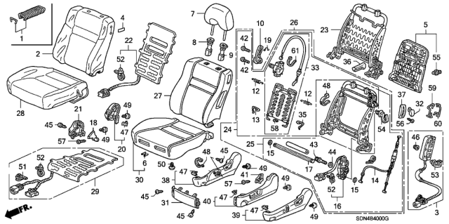 Honda Genuine 81144-SDA-A01ZV Headrest Lock Guide 