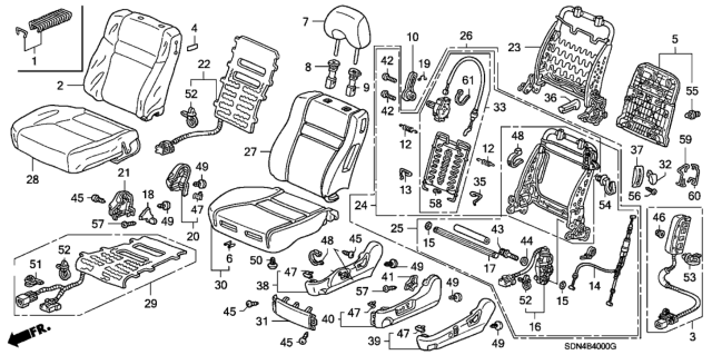 2006 Honda Accord Front Seat (Driver Side) Diagram