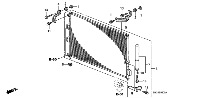 2006 Honda Civic A/C Condenser Diagram