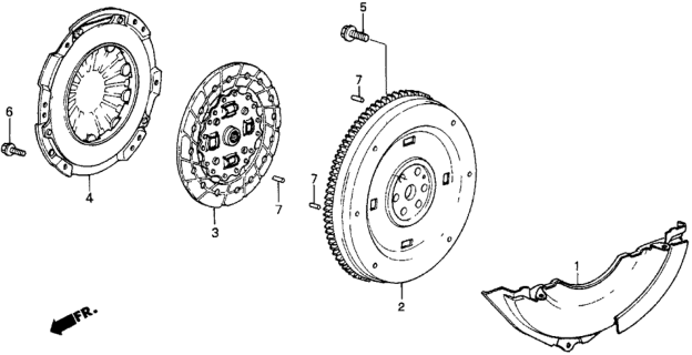 1986 Honda Civic Flywheel Diagram for 22100-PE1-950