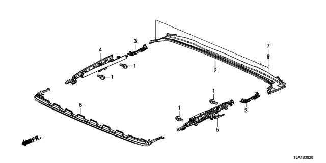 2017 Honda Fit Channel, Drain Diagram for 70241-T5R-A01