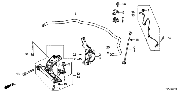 2021 Honda HR-V Front Lower Arm Diagram