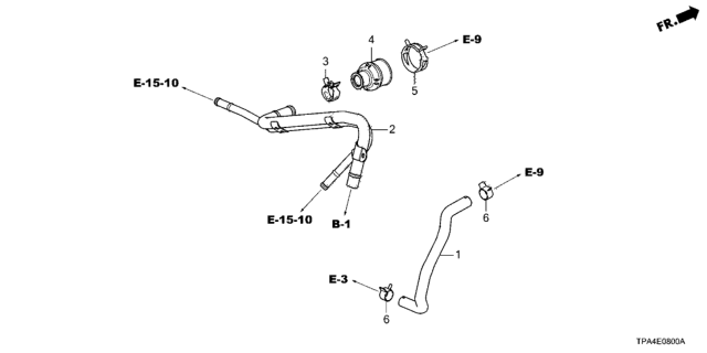 2020 Honda CR-V Hybrid Pipe Complete, Breather Diagram for 17137-5TZ-J00