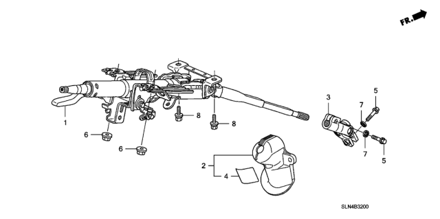 2008 Honda Fit 5 Door BASE KA 5MT Steering Column Diagram