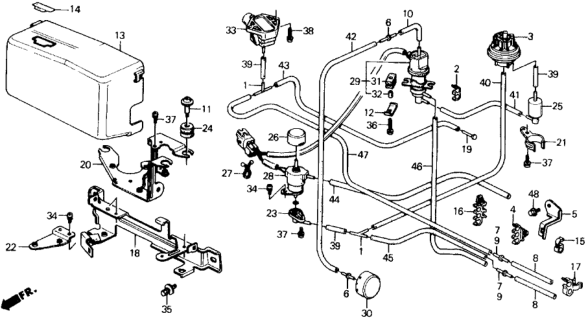 1991 Honda Civic Control Device Stay Diagram 2