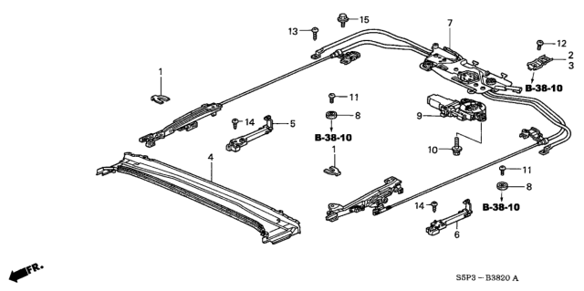 2001 Honda Civic Roof Slide Components Diagram