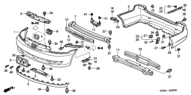 2003 Honda Civic Bumpers Diagram