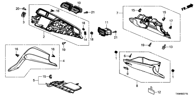 2019 Honda Insight BACK COVER ASSY. Diagram for 77512-TXM-A01