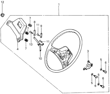 1982 Honda Civic 5 Door ** (WAGOVAN) KA HMT Steering Wheel Diagram