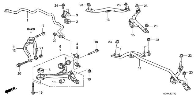 2007 Honda Accord Front Lower Arm Diagram