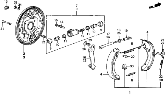 1986 Honda Civic Rear Brake Shoe Diagram